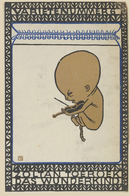 Vaudeville Act 6 - Zoltan Toeroek, Child Prodigy (Varieténummer 6- Zoltan Toeroek, Das Wünderkind) by Moriz Jung, 1907 - Postcard