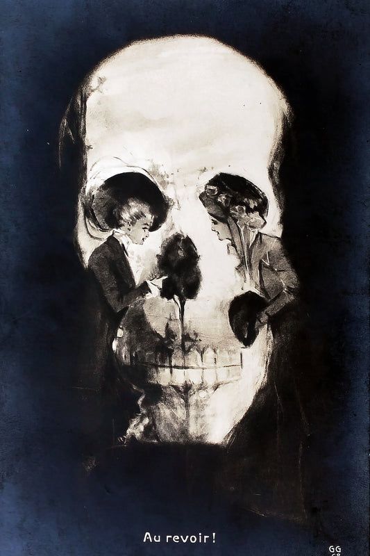 Ladies death skull, c, 1905 - Postcard