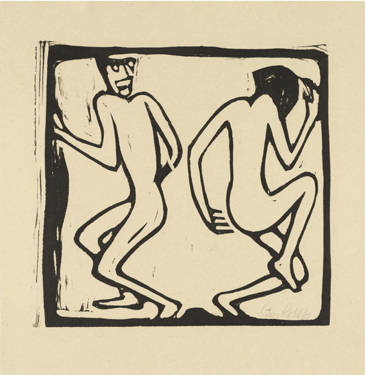Two Dancers by Christian Rohlfs, 1921 - Square Greeting Card