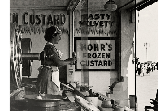 Coney Island Waitress at Custard Stand by Lusha Nelson, 1935 - Postcard