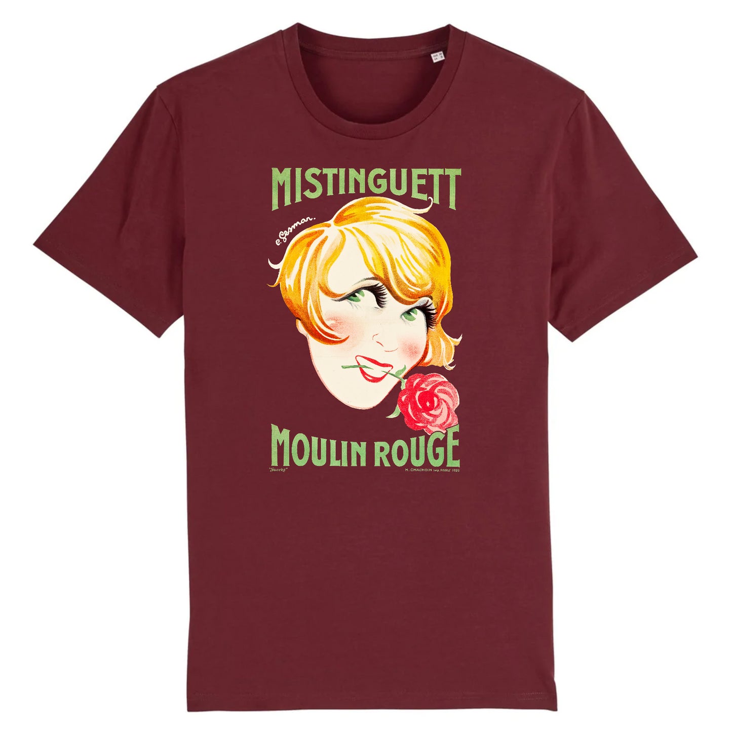 Mistinguett (Moulin Rouge) by Charles Gesmer, 1926 - Organic Cotton T-Shirt