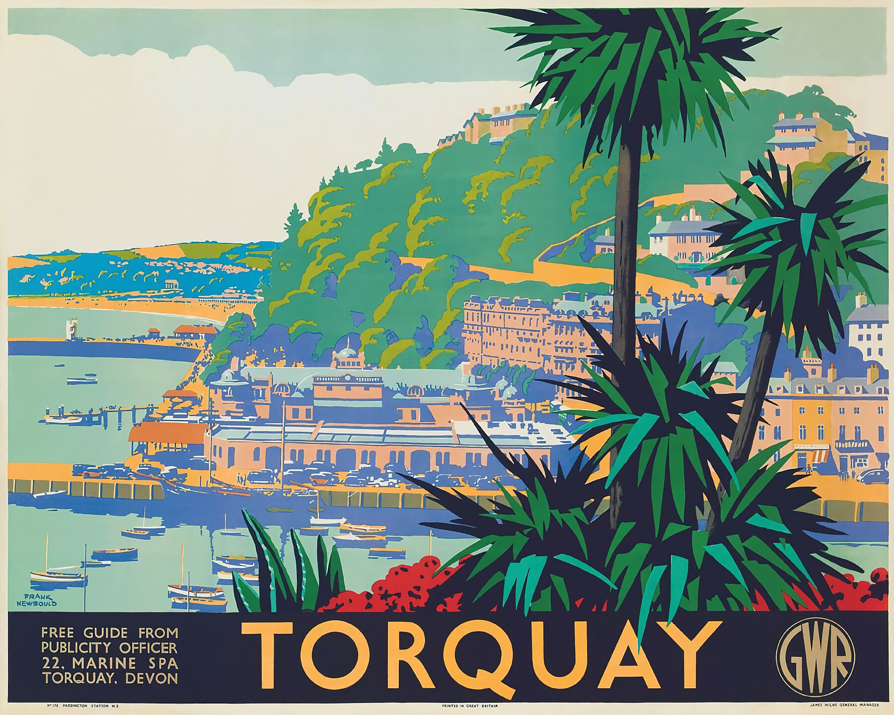 Torquay Poster By Frank Newbould 1945 Flashback Shop 
