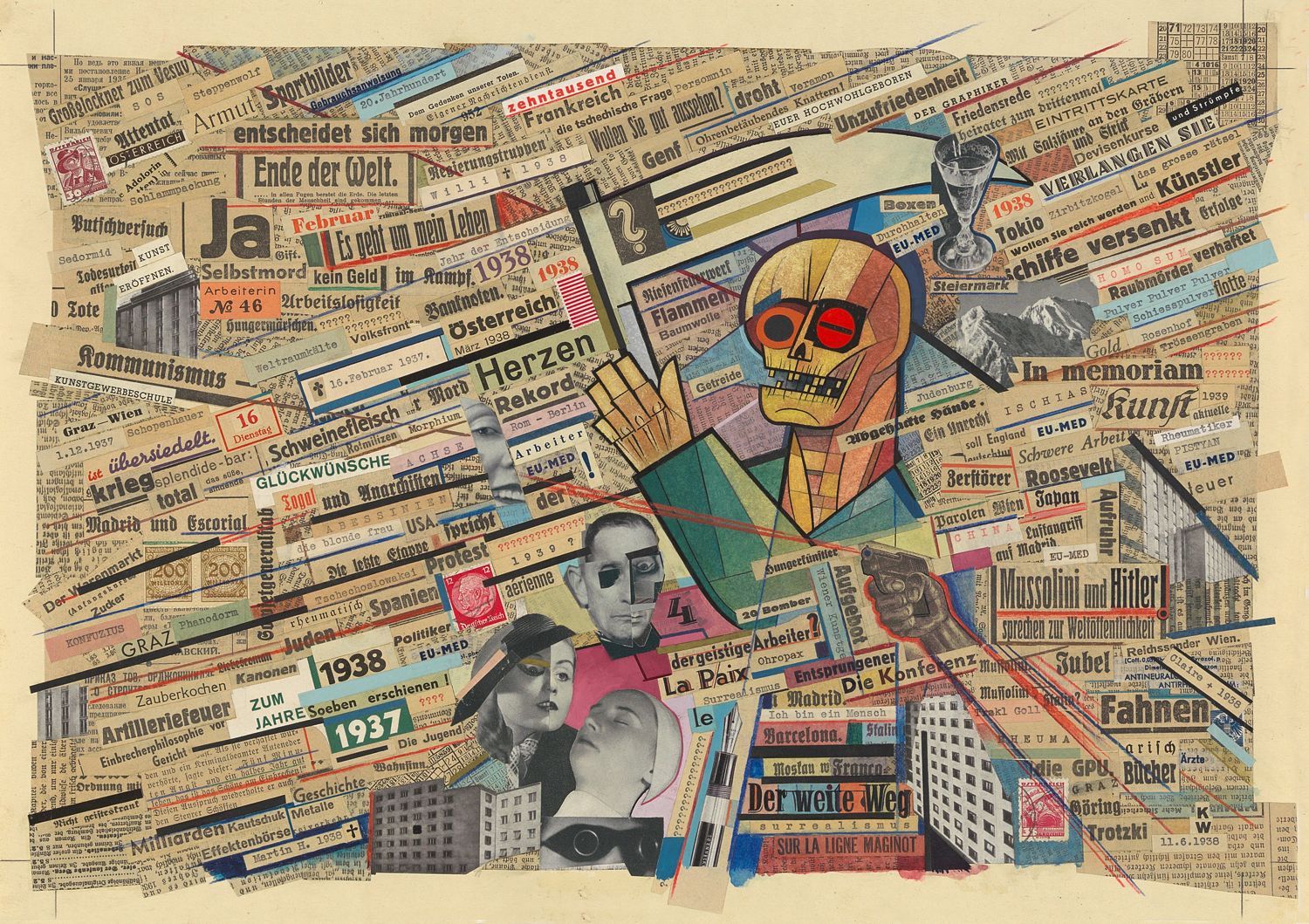 Politische Collage by Karl Weiner 1938 - A sizes