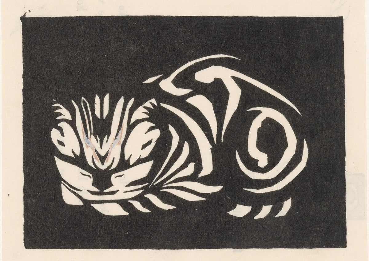 December Julie de Graag (mentioned on object), 1917  Een slapende kat.