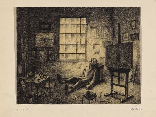 The Dead Painter by Karl Wiener, 1926