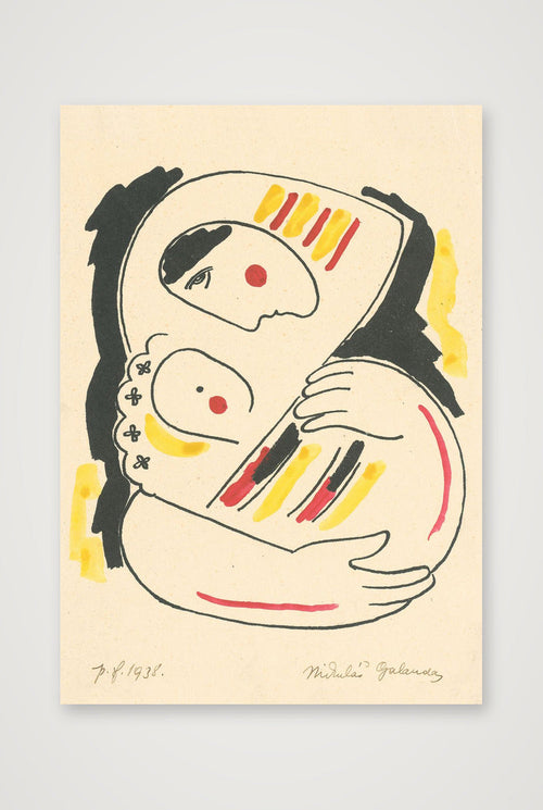 Mother And the Baby by Mikulas Galand 1938 A1 — A5 (15×21cm, 6×8") Print only
