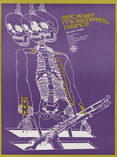 Serjeant Musgrave's dance by John Arden with poster design by Lanny Sommese, c. 1970