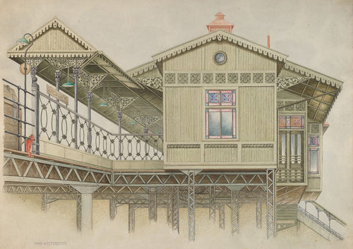 Exterior of Elevated Station by Hans Westendorff, 1948