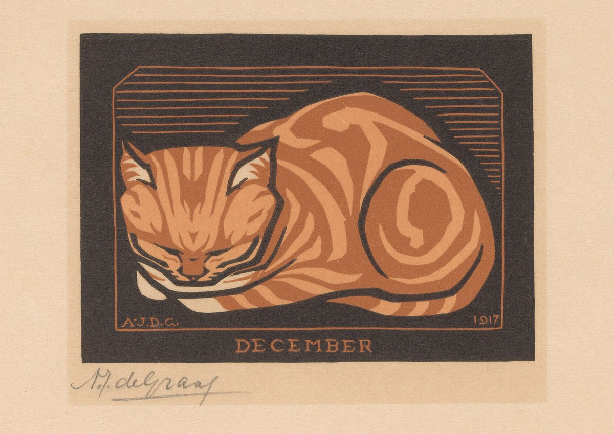 A Sleeping Cat in December by Julie de Graag, 1917