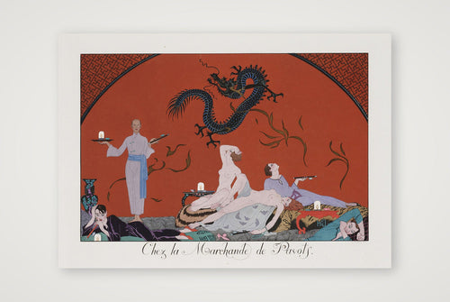 Chez la Marchande de Pavots. Plate no. 8 by George Barbier 1920 — A5 (21×15cm, 8×6") Print only
