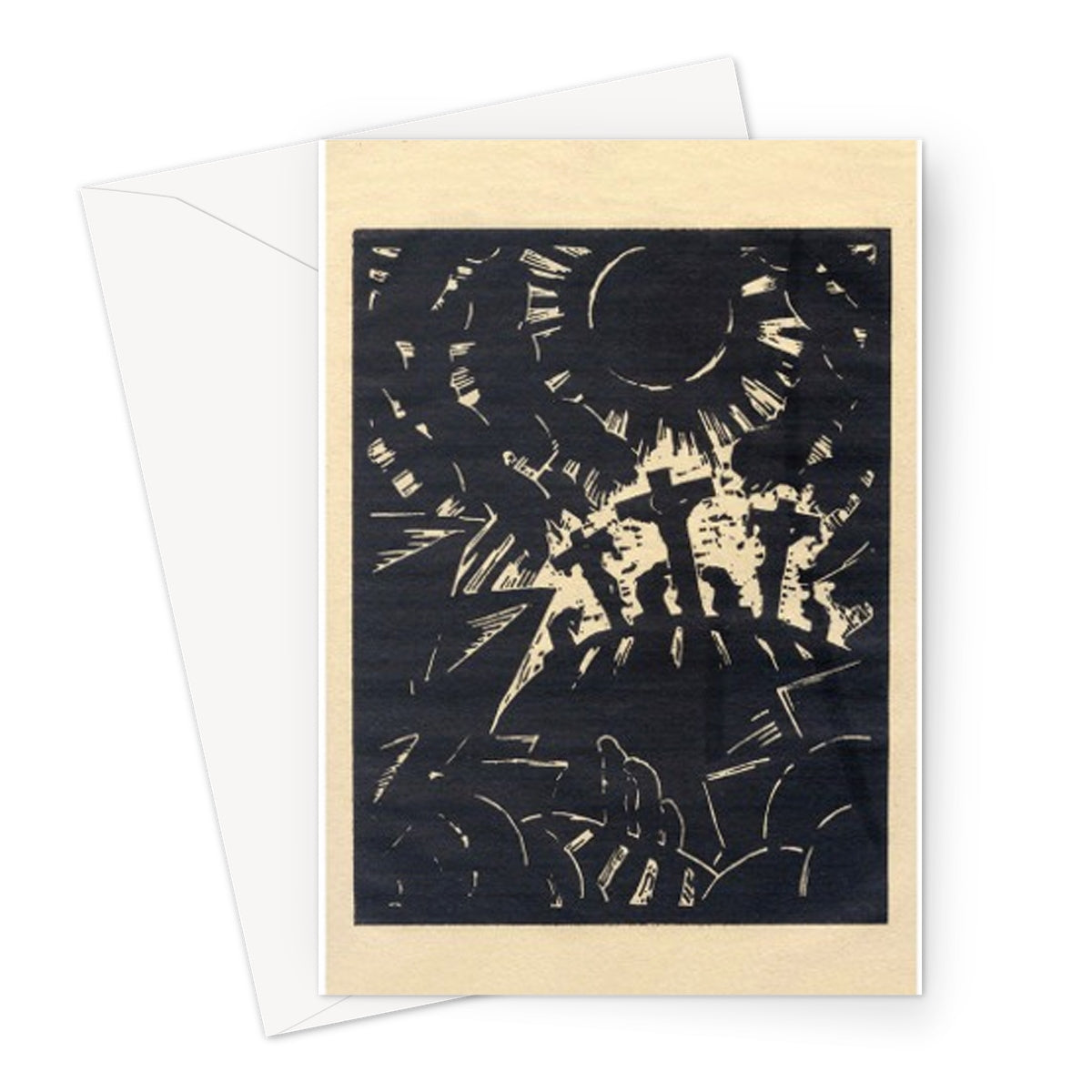 Xilografía del ciclo gráfico "Pasión" de Max Thalmann, 1921 - Tarjeta de felicitación