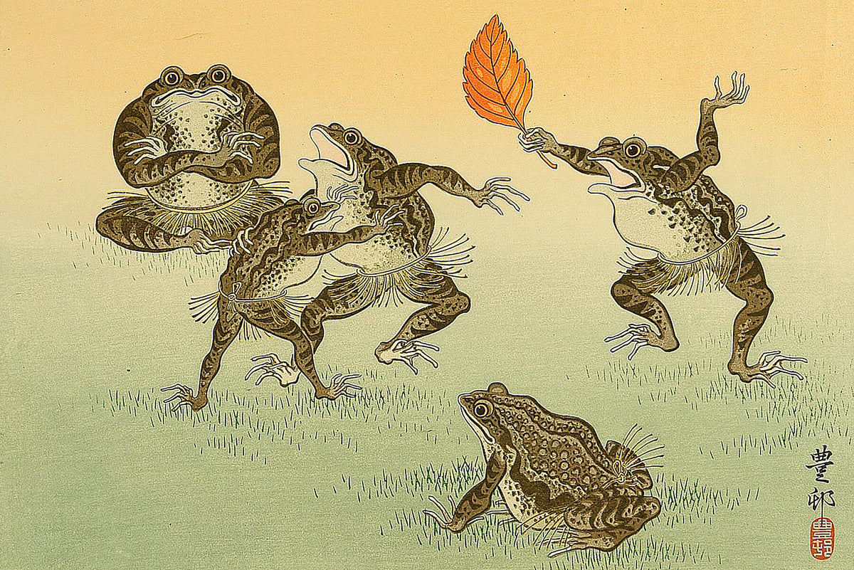 Sumō wrestling toads by Ohara Koson, 1930 – Flashback Shop