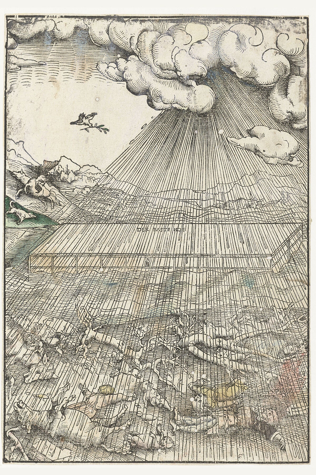 Deluge and Noah's Ark by Lucas Cranach (I), 1523 - 1526