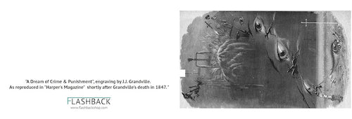 A Dream of Crime & Punishment engraving by J.J. Grandville, 1847 - Postcard