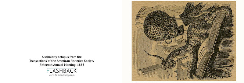 A scholarly octopus from the Transactions of the American Fisheries Society Fifteenth Annual Meeting, 1885 - Postcard