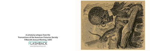 A scholarly octopus from the Transactions of the American Fisheries Society Fifteenth Annual Meeting, 1885 - Postcard