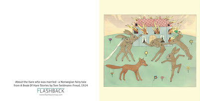 About the hare who was married a Norwegian fairy tale from A Book of Hare Stories by Tom Seidmann-Freud - square greeting card