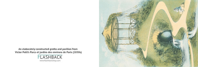 Una gruta y un pabellón de construcción elaborada de Parques y jardines de los alrededores de París (década de 1850) de Victor Petit - Postal