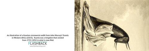 An illustration of a Kaartan ceremonial outfit from John Murray’s Travels in Western Africa (1825). Kaarta was a kingdom that existed from 1753-1854 in what is now Mali - Postcard
