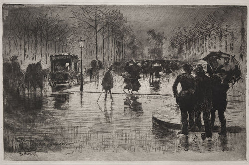 Artists Returning from the Salon by Félix-Hilaire Buhot, 1877