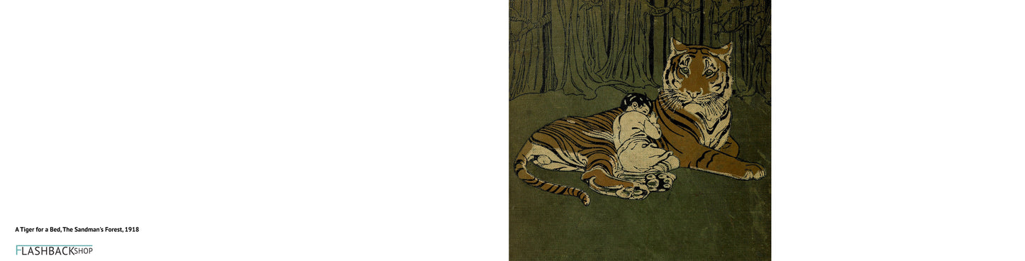 A Tiger for a Bed, The Sandman's Forest. 1918 - Square Greeting Card