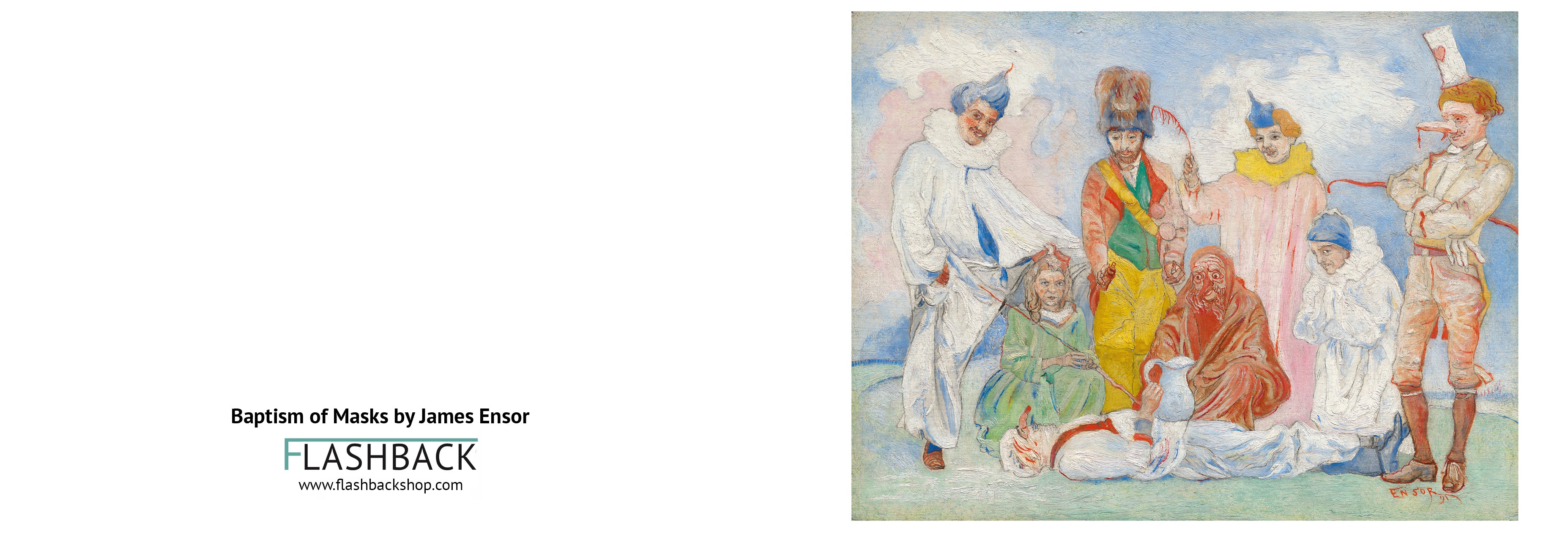 Baptism of Masks by James Ensor, 1896  - Postcard