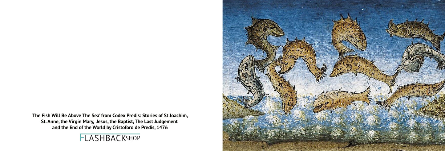 The Fish Will Be Above The Sea from the Final Judgement by Cristoforo de Predis, c. 1440 - Postcard