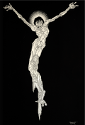 Crucifixion by Wallace Smith for Ben Hecht's Fantazius Mallare, 1922 - postcard