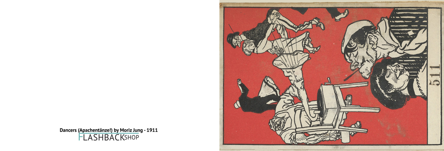 Dancers (Apachentänze!) by Moriz Jung, 1911 - Postcard