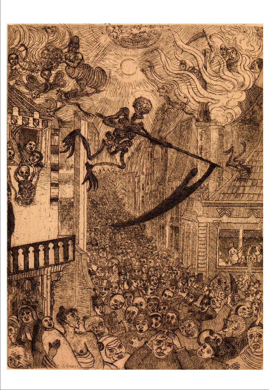 Death Pursuing Humanity by James Ensor, 1896, Postcard