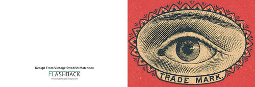 Eye From Vintage Swedish Matchbox Design - Postcard