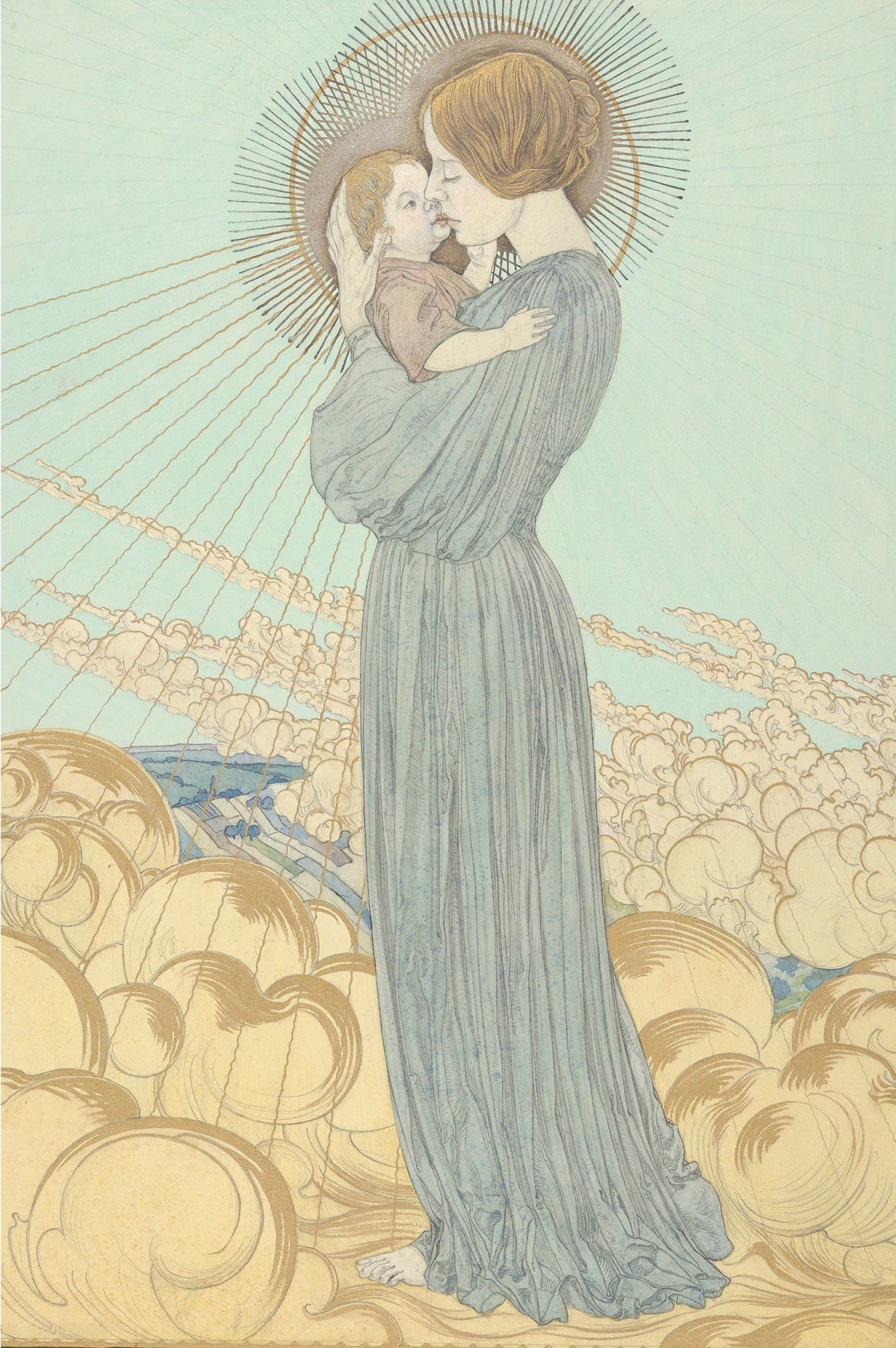 Designs for ‘L’Evangile de Notre Seigneur Jesus-Christ selon Saint Pierre’ by Carlos Schwabe, 1895 - Postcard