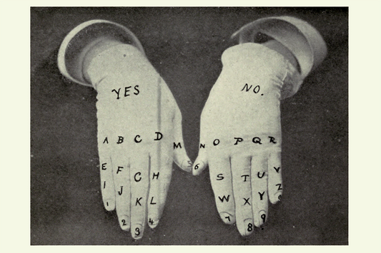 Talking gloves for the deaf and blind, 1917 - Postcard