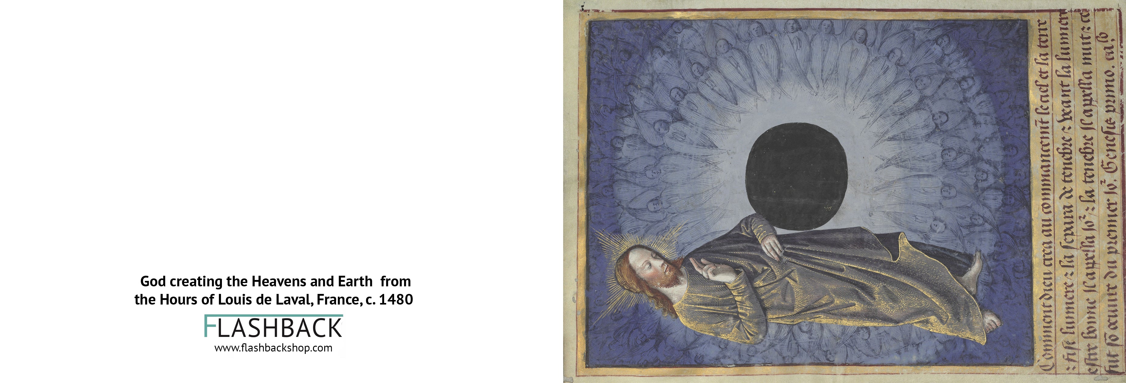 God creating Heaven and Earth the Hours of Louis de Laval, France, ca. 1480 - postcard