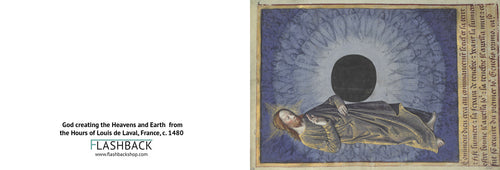 God creating Heaven and Earth the Hours of Louis de Laval, France, ca. 1480 - postcard