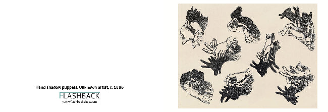 Hand shadow puppets, Unknown artist, c. 1886 - postcard