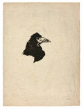 Cabeza de cuervo de perfil, de El cuervo (Le Corbeau de Edouard Manet, 1875 - Postal
