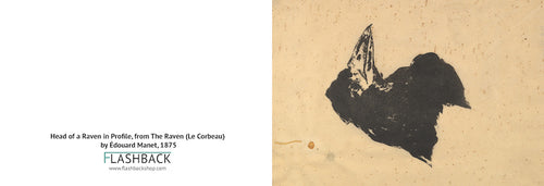 Head of a Raven in Profile, from The Raven (Le Corbeau by Edouard Manet, 1875 - Postcard