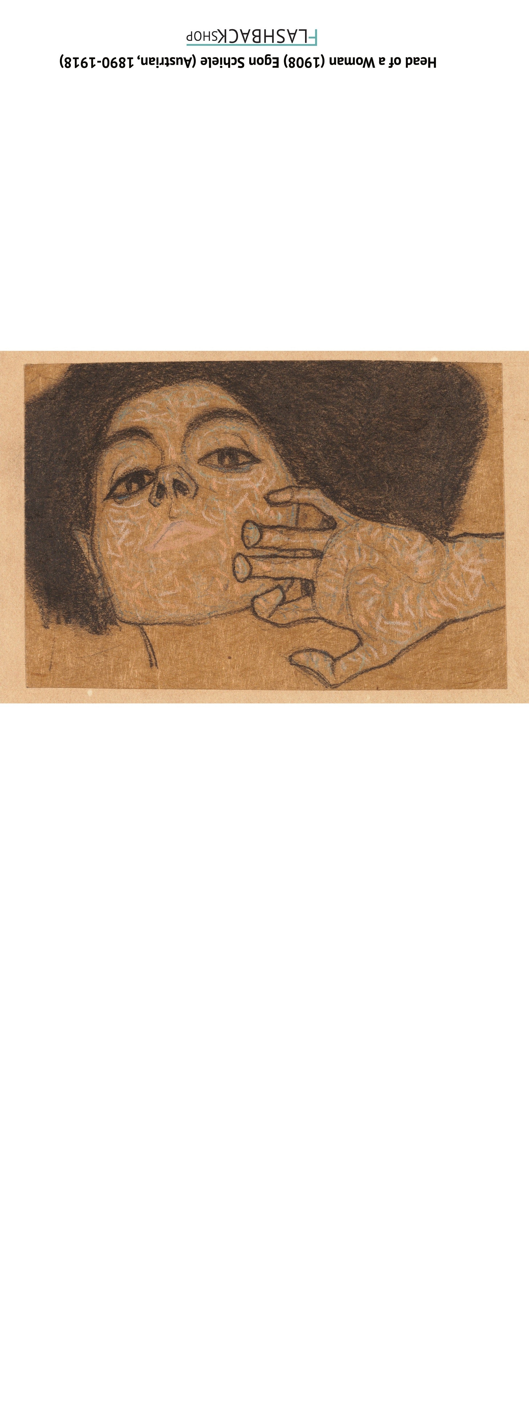 Cabeza de mujer de Egon Schiele, 1908 - Tarjeta de felicitación