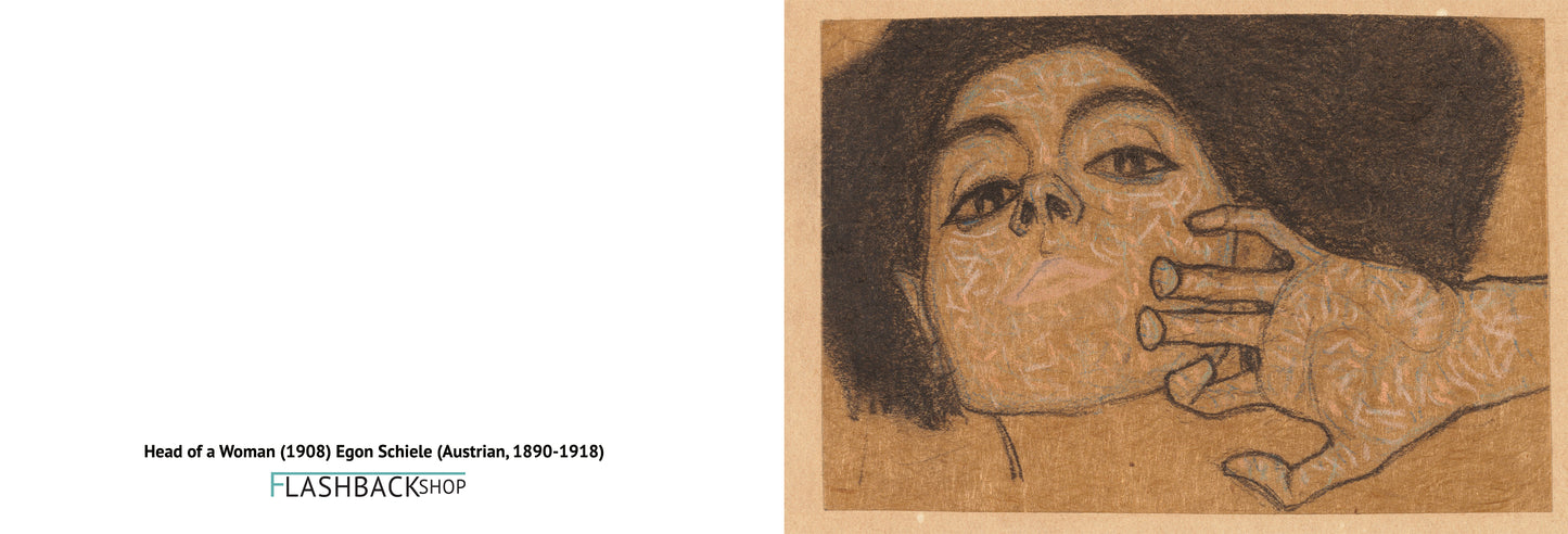 Head of a Woman by Egon Schiele, 1908 - Postcard