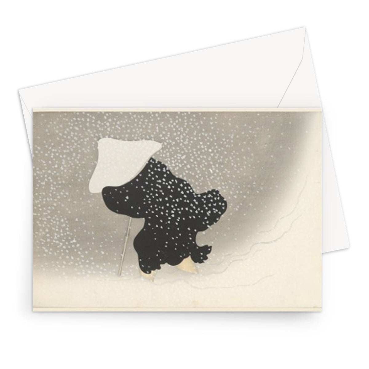 Swirling snow Tomoe no yuki Flowers of a hundred worlds (series title) Momoyogusa, vol. 1 by Kamisaka Sekka - 1909 - Greeting Card