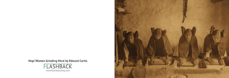 Hopi Women Grinding Meal by Edward Curtis - Postcard