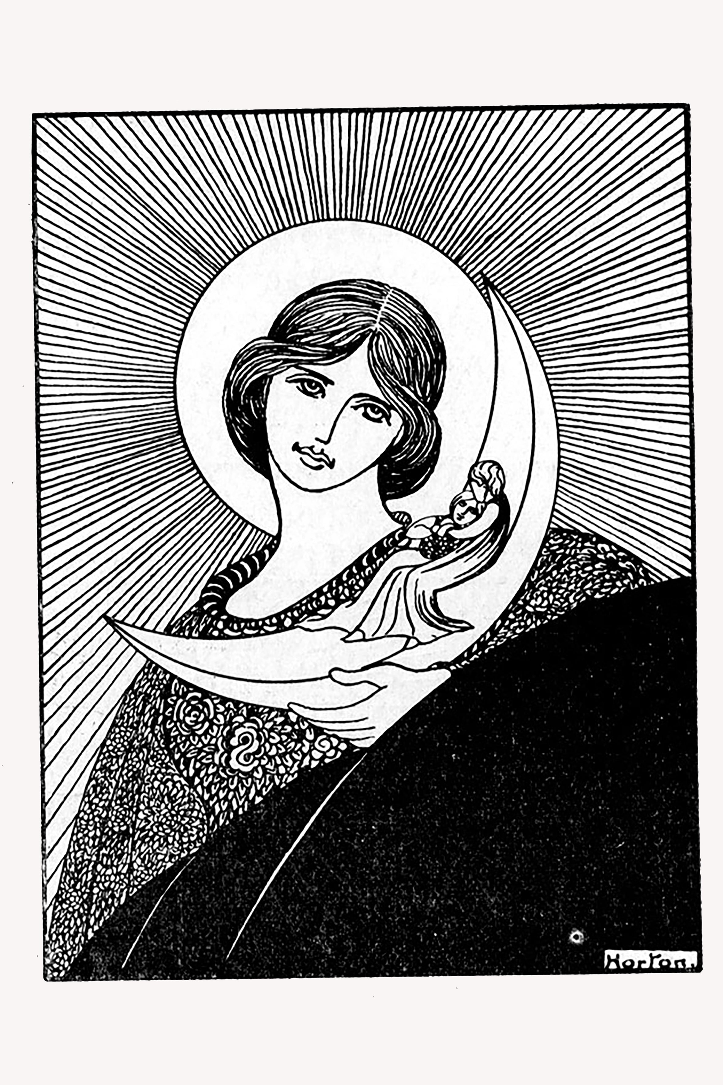 Sunshine Moon by W.T. Horton, 1911 - Postcard