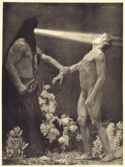 Hypnose by Sascha Schneider, 1904 - Postcard