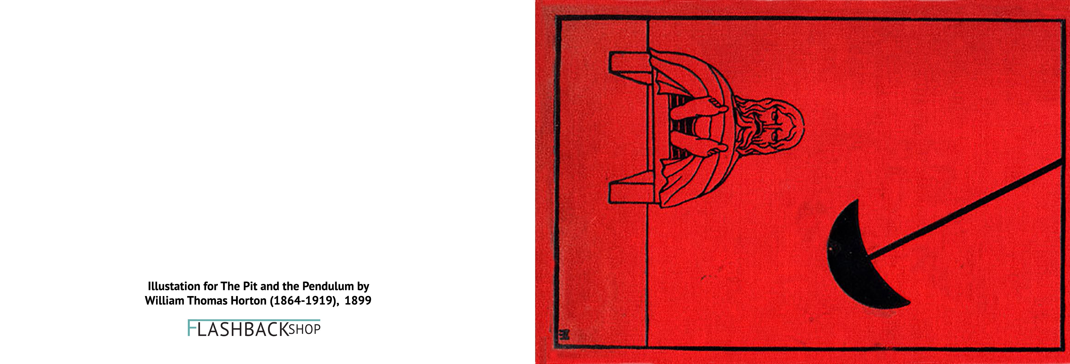 Illustation for The Pit and the Pendulum by William Horton, 1899 - Postcard