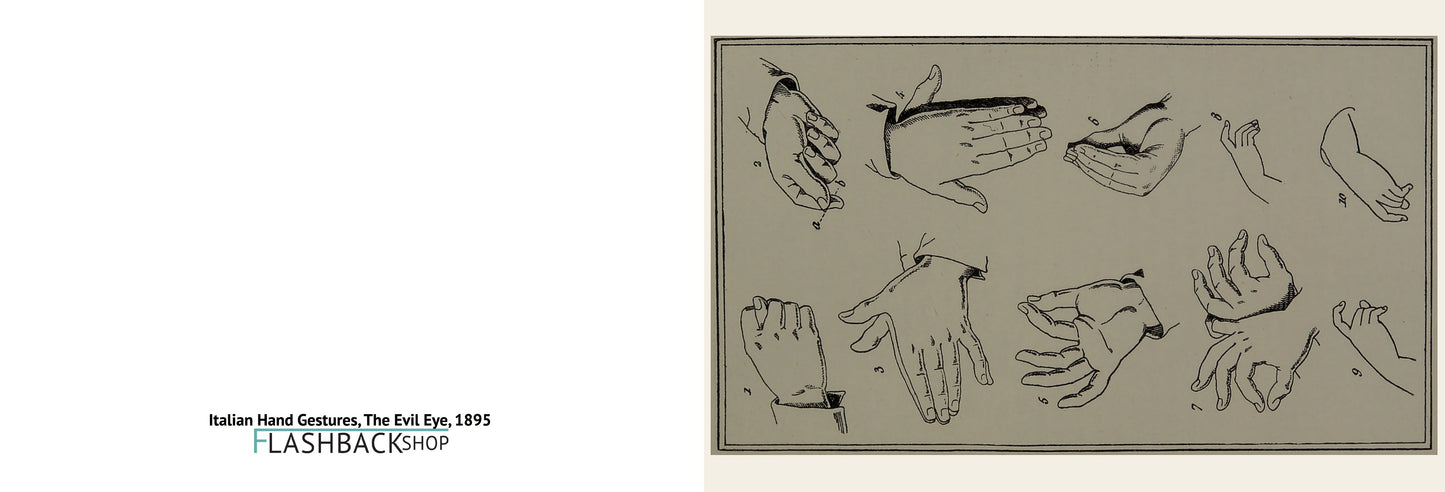 Italian Hand Gestures, The Evil Eye, 1895 - Postcard