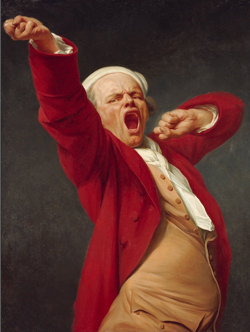 Self-portrait, yawning by Joseph Dureux, c. 1783 - Postcard