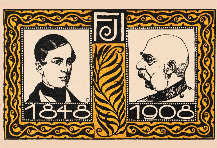 Kaiser Franz Joseph for the Wiener Werkstätte by Josef Diveky, 1908 - Postcard