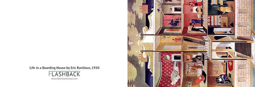 La vida en una pensión de Eric Ravilious, 1930 - Postal