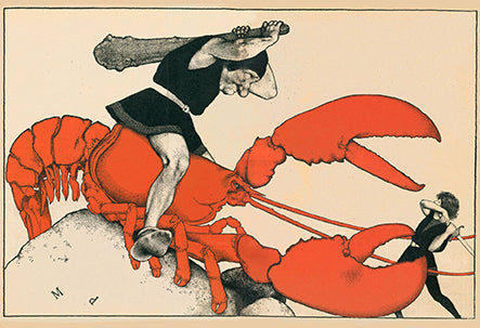 Lobster Wars from Poems of Childhood by Eugene Field Illustrated by Maxfield Parrish, 1904 - Postcard